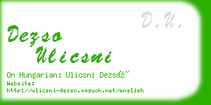 dezso ulicsni business card